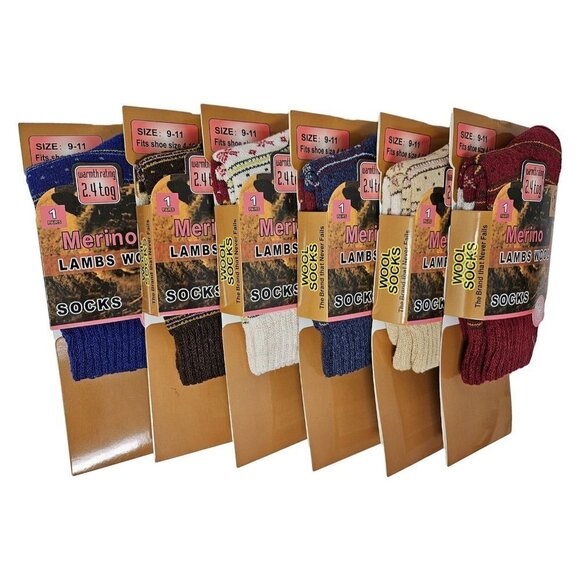 Women Merino Lamb Wool Socks Warm Winter Casual, Holiday Print 3-Pack,  NEW - Picture 4 of 4